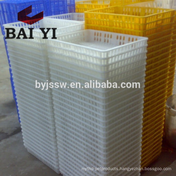 Plastic poultry transport crate for chicken farm